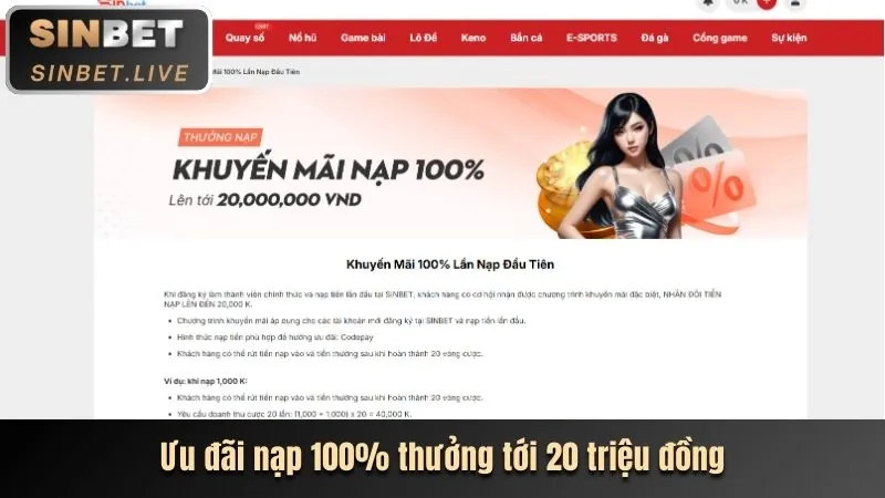 Thưởng chào mừng nạp đầu 100% tại 88j